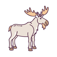 moose vector icon, animals vector illustration - simple illustration of moose perfect for logos, and animals-themed designs.