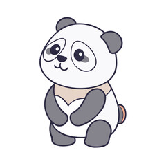 panda vector icon, animals vector illustration - simple illustration of panda perfect for logos, and animals-themed designs.