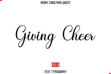 Merry Christmas Saying in Stylish Typography Text Giving Cheer