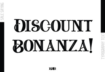 Sale Template Design Banner Typography Text  Discount Bonanza!