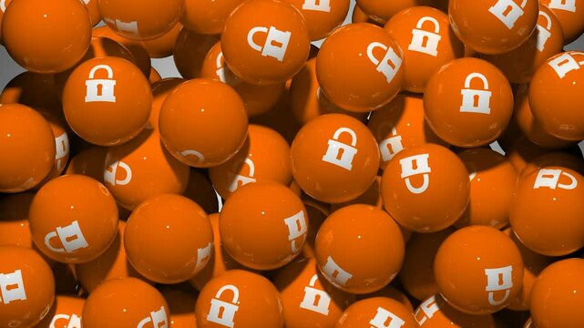 Falling Screen Balls Transition Animation with Lock Symbol