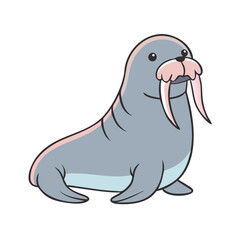walrus vector icon, animals vector illustration - simple illustration of walrus perfect for logos, and animals-themed designs.