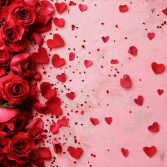 Heartfelt Roses and Petals Valentine's Backdrop