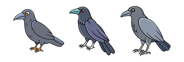 crow vector icon, animals vector illustration - simple illustration of crow perfect for logos, and animals-themed designs.