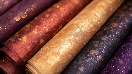 Vintage gradient with rust orange purple and metallic gold flecks