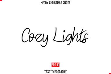 Merry Christmas Quote in Cursive Text Typography Cozy Lights