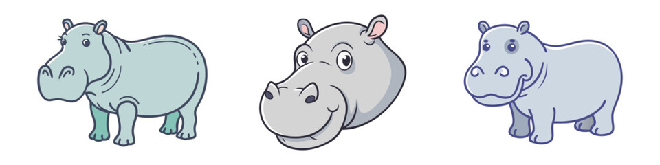 hippo vector icon, animals vector illustration - simple illustration of hippo perfect for logos, and animals-themed designs.