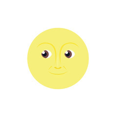 Moon face emoji illustration vector