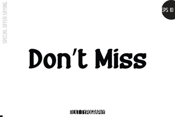 Special Offer Template Design Banner Typography Text Don’t Miss