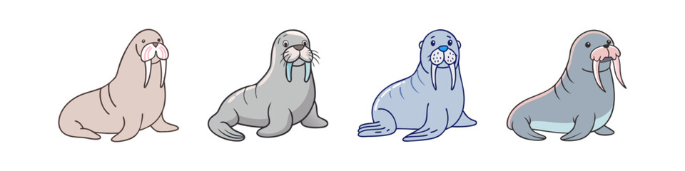 walrus vector icon, animals vector illustration - simple illustration of walrus perfect for logos, and animals-themed designs.