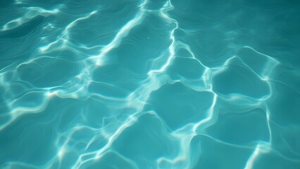 Obraz premium Abstract Turquoise Swimming Pool Ripples, Silver Light Reflections on Water Surface Texture