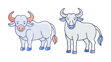 buffalo vector icon, animals vector illustration - simple illustration of buffalo perfect for logos, and animals-themed designs.
