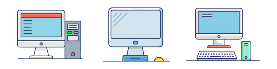 desktop computer 01 vector icon, electronics vector illustration - simple illustration of desktop computer 01 perfect for logos, and electronics-themed designs.