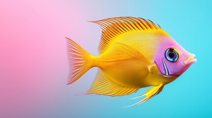 Vibrant Tropical Fish Swimming in a Bright Colorful Background