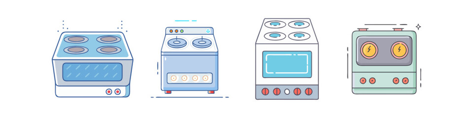 Fototapeta premium electric stove 01 vector icon, electronics vector illustration - simple illustration of electric stove 01 perfect for logos, and electronics-themed designs.