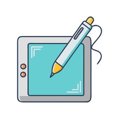 digital pen stylus vector icon, electronics vector illustration - simple illustration of digital pen stylus perfect for logos, and electronics-themed designs.