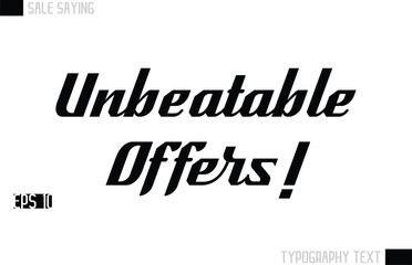 Typography Lettering Sale Design For Advertising Unbeatable Offers!