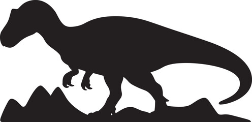 Dinosaur silhouette victor design with white background