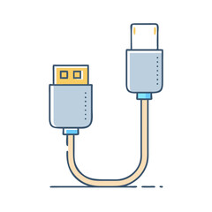 hdmi cable vector icon, electronics vector illustration - simple illustration of hdmi cable perfect for logos, and electronics-themed designs.