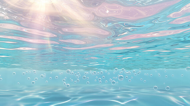 Serene Underwater Abstract with Air Bubbles