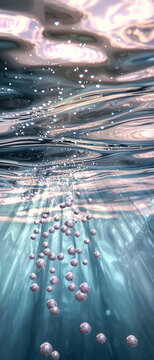 Serene Underwater Abstract with Air Bubbles