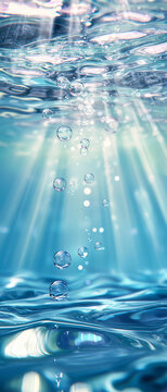 Serene Underwater Abstract with Air Bubbles