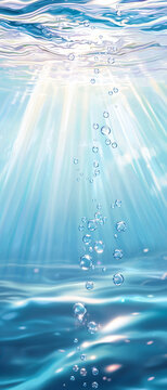 Serene Underwater Abstract with Air Bubbles