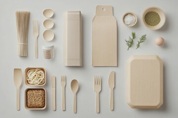Eco-Friendly Wooden Utensils and Food Packaging Set