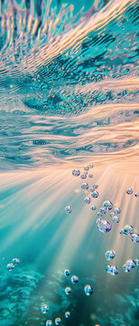 Serene Underwater Abstract with Air Bubbles