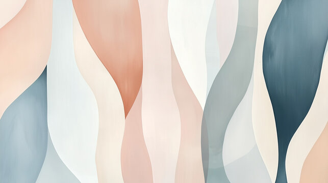 Calming Abstract Composition with Flowing Shapes - Generative AI Image