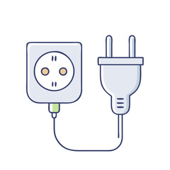 plug and socket vector icon, electronics vector illustration - simple illustration of plug and socket perfect for logos, and electronics-themed designs.