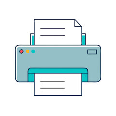 printer vector icon, electronics vector illustration - simple illustration of printer perfect for logos, and electronics-themed designs.