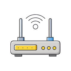 router vector icon, electronics vector illustration - simple illustration of router perfect for logos, and electronics-themed designs.