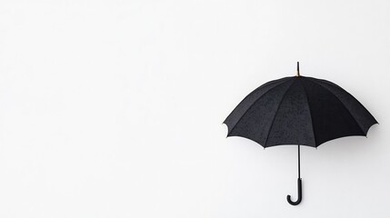 Classic Black Umbrella Isolated on White Background