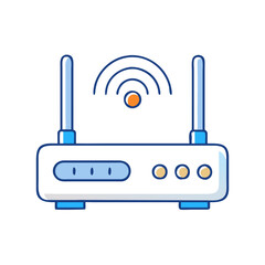 router vector icon, electronics vector illustration - simple illustration of router perfect for logos, and electronics-themed designs.