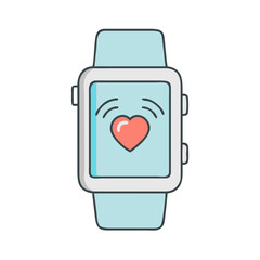 smartwatch vector icon, electronics vector illustration - simple illustration of smartwatch perfect for logos, and electronics-themed designs.