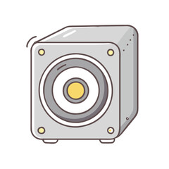 subwoofer vector icon, electronics vector illustration - simple illustration of subwoofer perfect for logos, and electronics-themed designs.