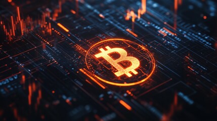 Navigating bitcoin trends cryptocurrency analysis digital space infographic virtual environment tech insight