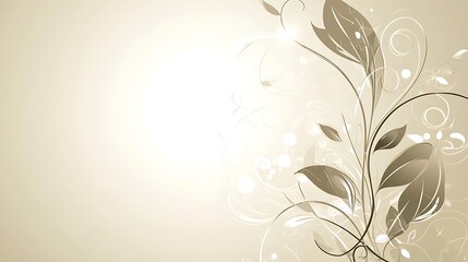 Elegant Beige Floral Design Background Illustration