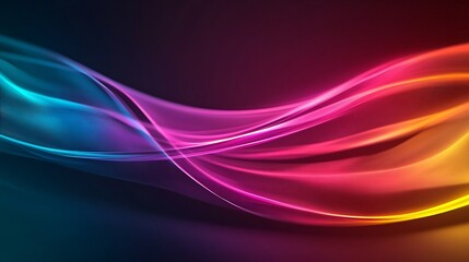 Fototapeta premium Vibrant Neon Flowing Abstract Lines with Copy Space for Futuristic Designs