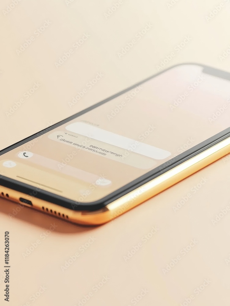 Aufkleber Close up of a smartphone displaying a messenger chat highlighting modern communication trends and user interface design. Generative AI
