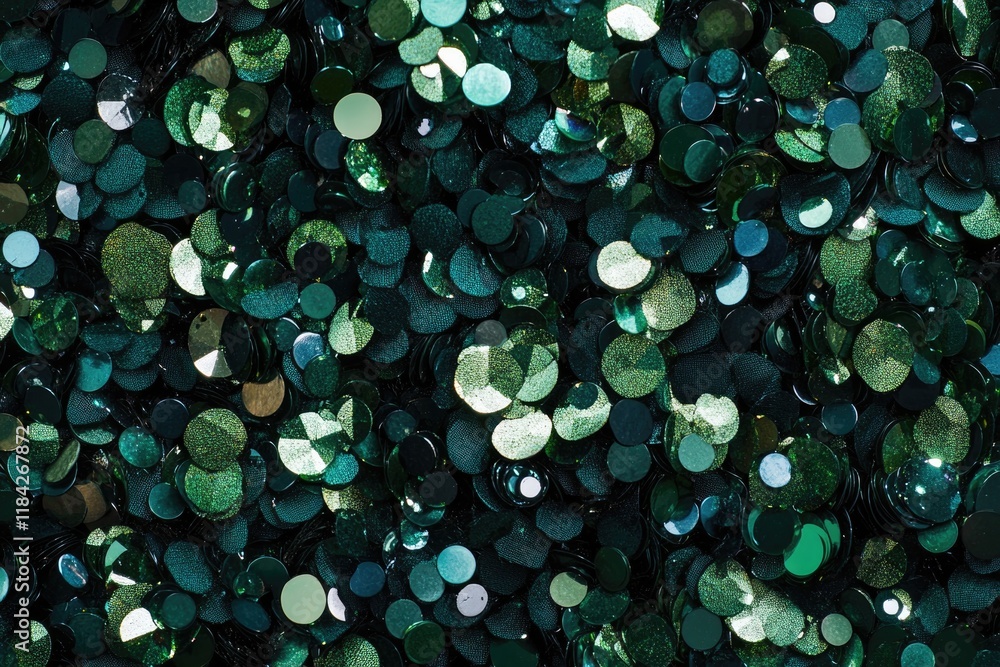 Aufkleber shimmering green sequins create mesmerizing texture with captiva