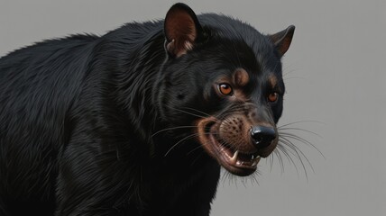 Obraz premium Close-up of a snarling Tasmanian devil.