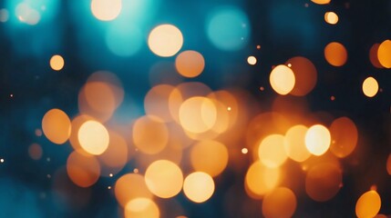 Fototapeta premium Soft Glowing Bokeh Lights in Warm Tones with Dreamlike Copy Space