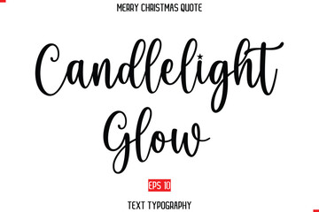 Modern Stylish Typography Text Of Merry Christmas Saying Candlelight Glow.
