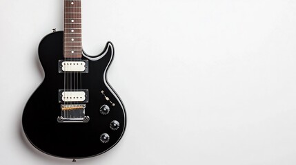 Sleek and Powerful Electric Guitar Against a White Backdrop