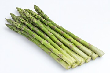 Fresh green asparagus neatly arranged, showcasing vibrant color
