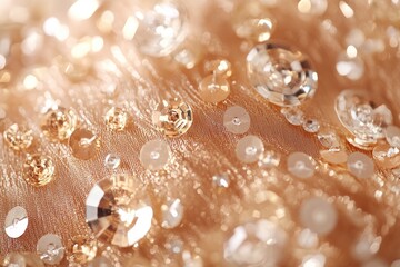 Glistening droplets reflect light, creating soft, luxurious text