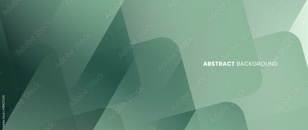 Poster abstract background with green gradation color. the geometry pattern is neatly and beautifully arran