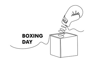 Boxing Day Sale Concept. Single line draw design vector graphic illustration.